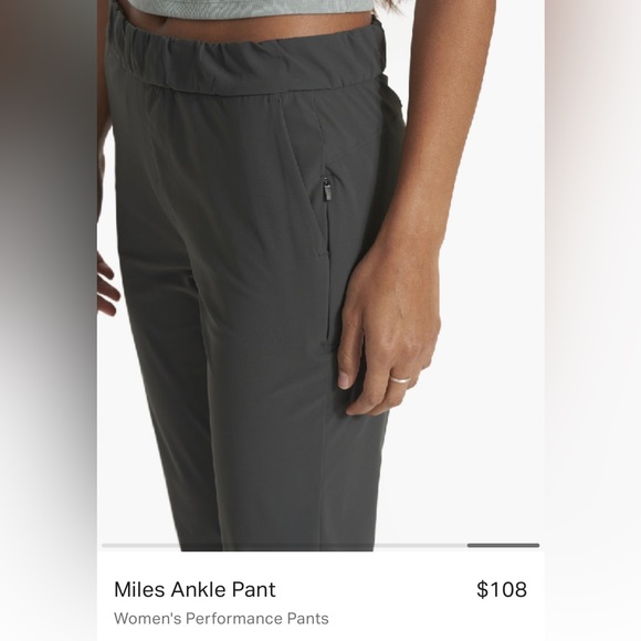 NWT Vuori Miles Ankle Pant in Ash - Picture 5 of 13